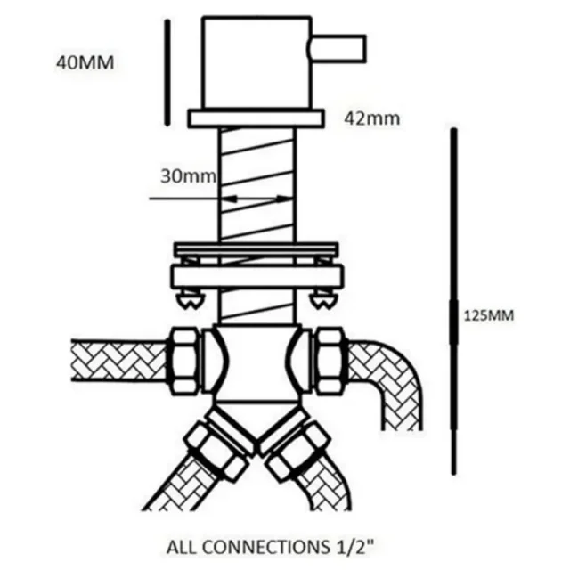 Just Taps Florence Deck Mounted 2-Way Diverter Chrome detail view - Image 6