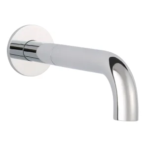 Just Taps Florence Bath Spout 195mm With Wall Flange Chrome