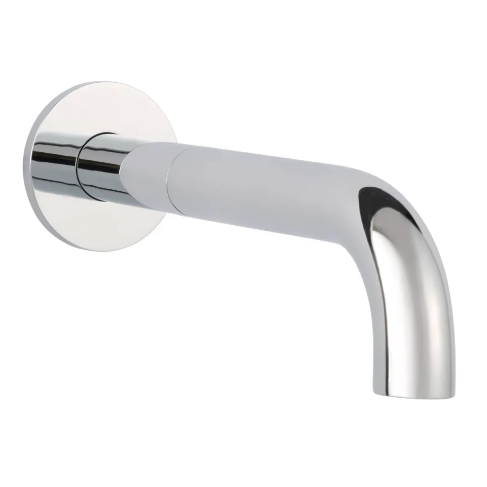 Just Taps Florence Bath Spout 195mm With Wall Flange Chrome detail view - Image 1