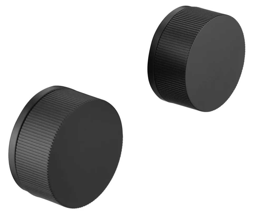Just Taps Evo Wall Valves Matt Black detail view - Image 1