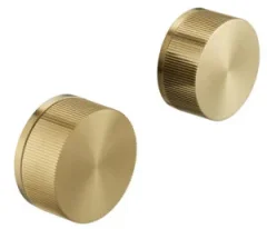 Just Taps Evo Wall Valves Brushed Brass detail view - Image 4