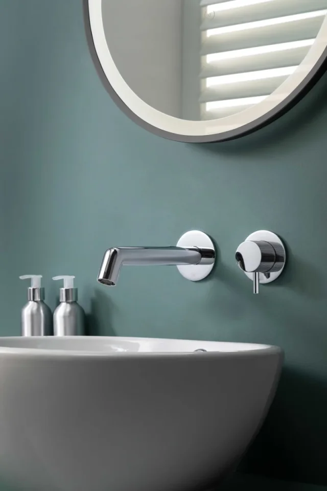 Just Taps Evo Wall Mounted Basin Mixer detail view - Image 1
