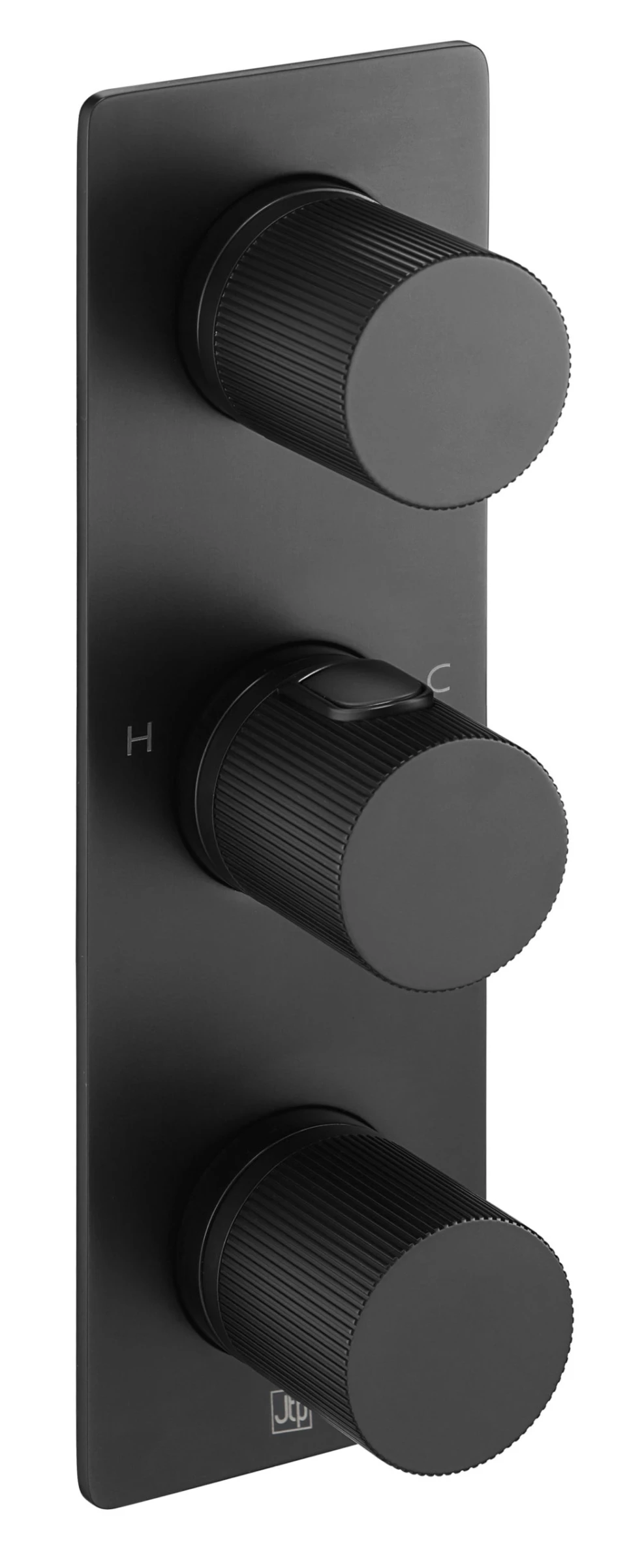 Just Taps Evo Thermostatic Concealed 3 Outlet Shower Valve Matt Black