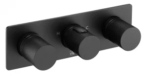 Just Taps Evo Thermostatic Concealed 2 Outlet Shower Valve Matt Black