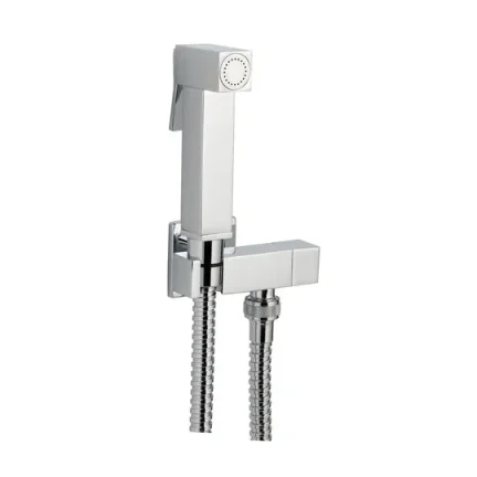 Just Taps Douche Square Set With Built In Angle Valve And Bracket Chrome