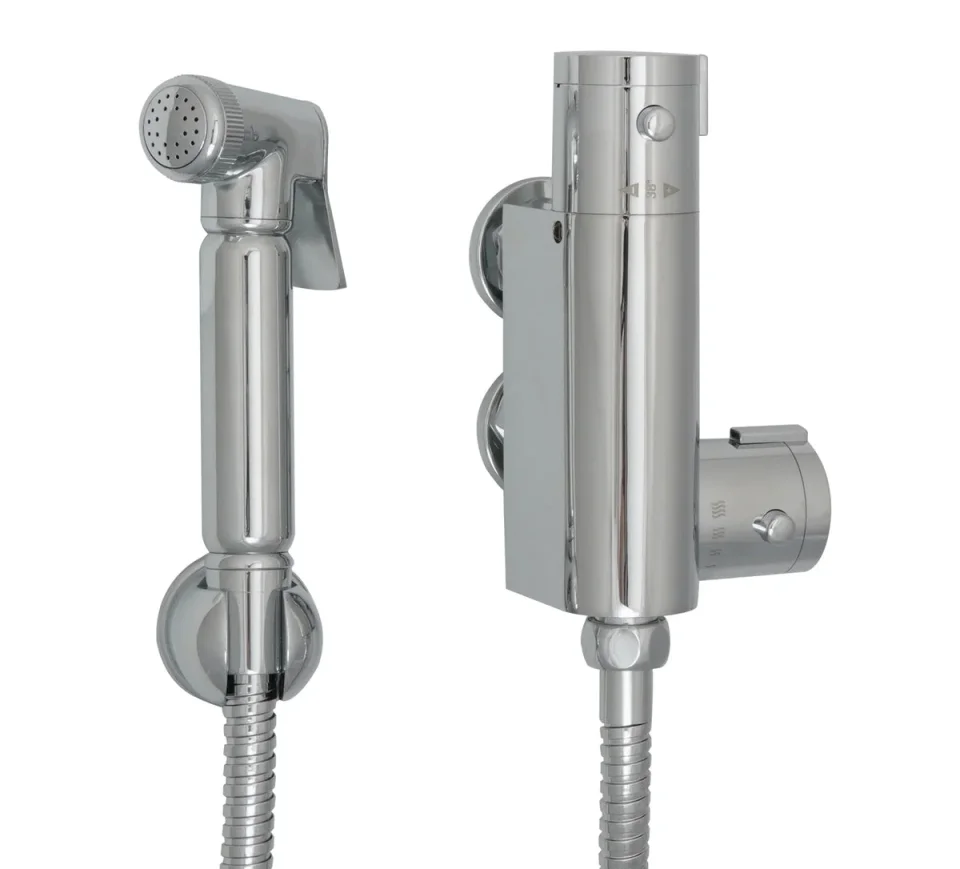 Just Taps Douche Kit Complete With Vertical Thermostatic Bar Valve detail view - Image 1