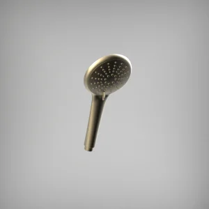Ava Round Multi Function Shower Handset - Brushed Brass