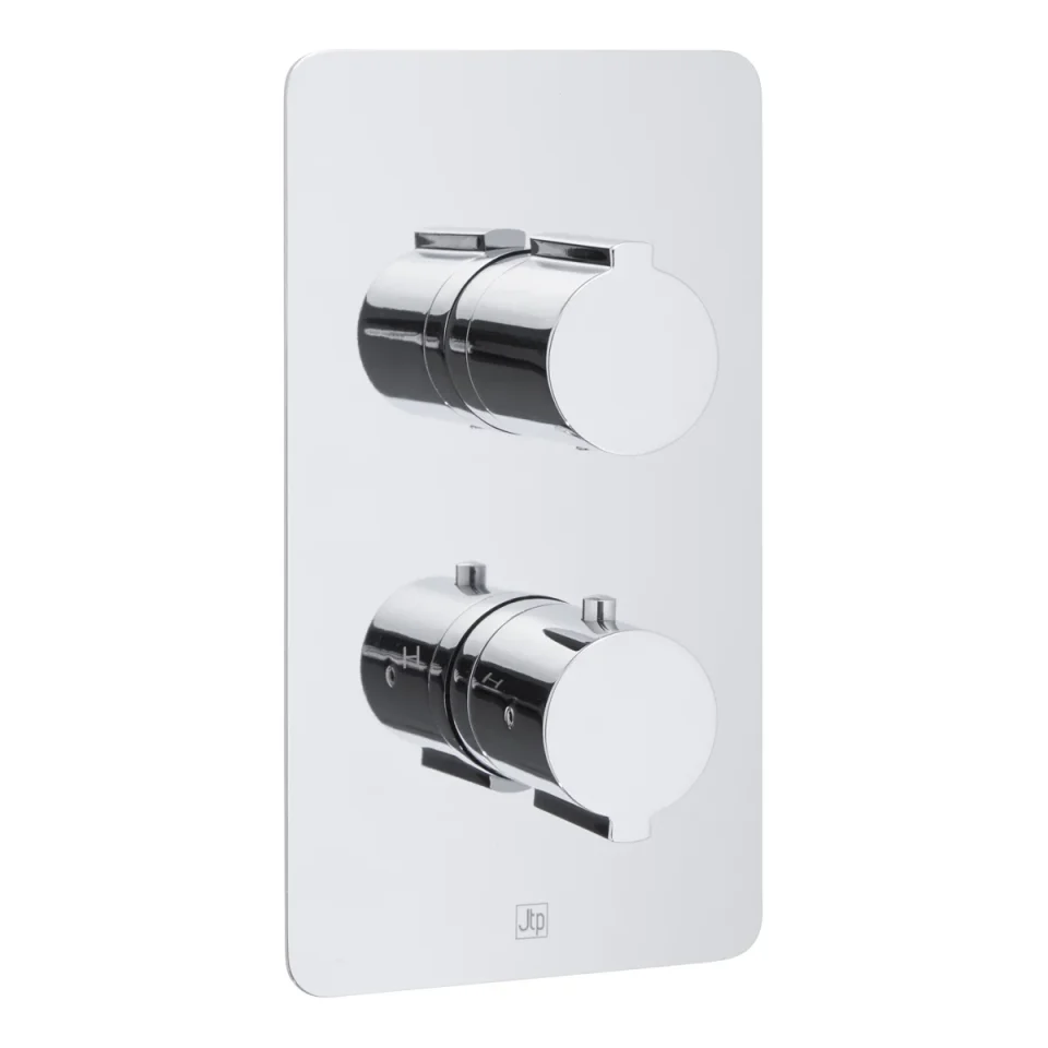 Just Taps Curve Thermostatic Shower Valve Single Options Chrome detail view - Image 1