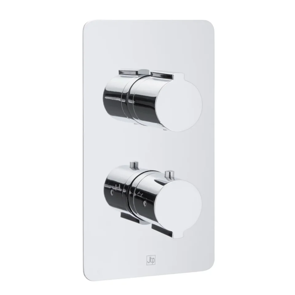 Just Taps Curve Thermostatic Shower Valve 3 Options Chrome detail view - Image 1