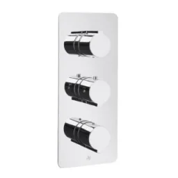Just Taps Curve Thermostatic Shower Valve 3 Options 3 Handles Verticle Chrome