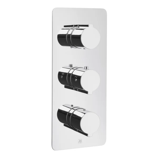 Just Taps Curve Thermostatic Shower Valve 3 Options 3 Handles Horizont Chrome