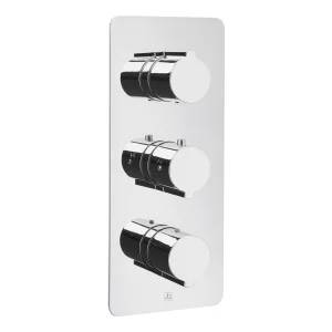 Just Taps Curve Thermostatic Shower Valve 3 Options 3 Handles Horizont Chrome