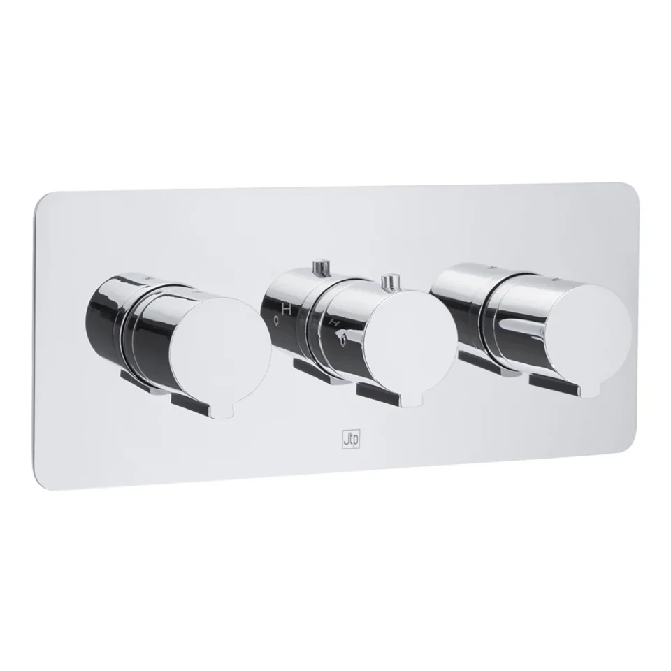 Just Taps Curve Thermostatic Shower Valve 2 Options Horizontal Chrome detail view - Image 1