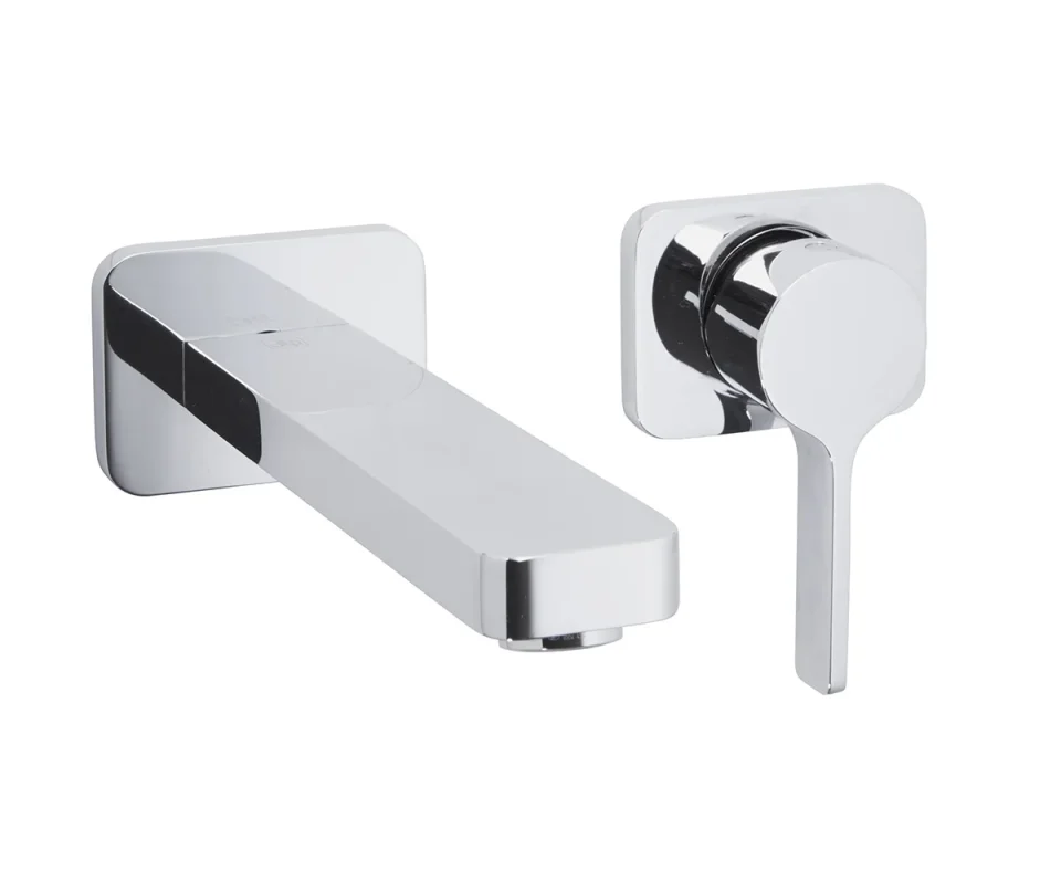 Just Taps Curve Single Lever Wall Mounted Basin Mixer Chrome detail view - Image 2