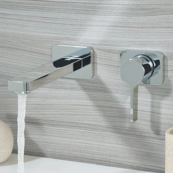 Just Taps Curve Single Lever Wall Mounted Basin Mixer Chrome
