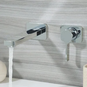 Just Taps Curve Single Lever Wall Mounted Basin Mixer Chrome