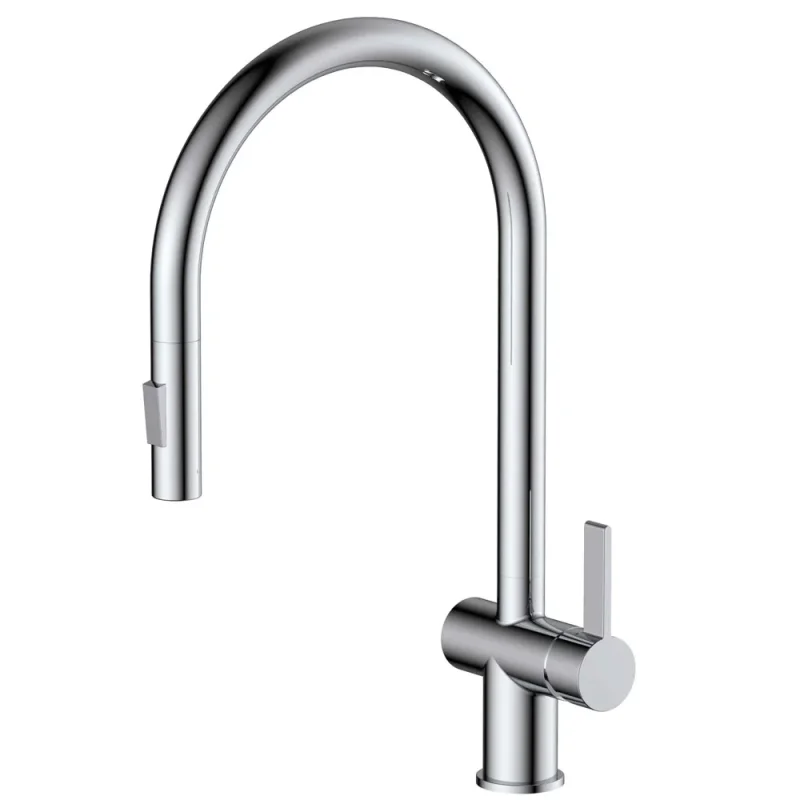 Just Taps Chrome Single Lever Pull Out Sink Mixer detail view - Image 1