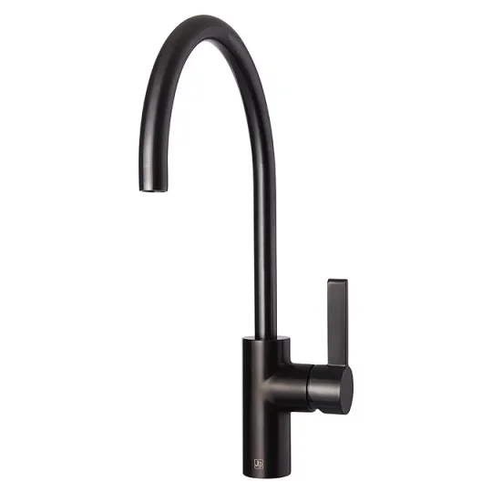 Just Taps Brushed Black Single Lever Sink Mixer detail view - Image 3