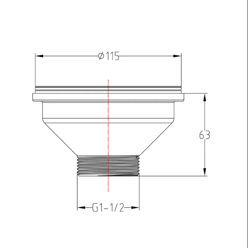 Just Taps Basket Strainer Waste Matt Black detail view - Image 3