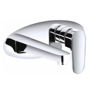Just Taps Base Single Lever Wall Mounted Basin Mixer Chrome