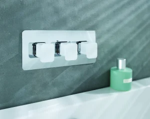 Just Taps Axel Thermo Concealed 3 Outlet Shower Valve Matt White Handle Chrome