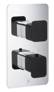 Just Taps Axel Thermo Concealed 1 Outlet Shower Valve Matt Black Handle Chrome
