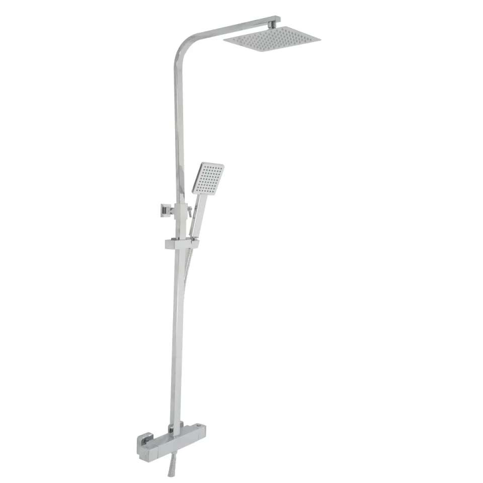 Just Taps Athena Thermostatic Shower Mixer With Rigid Riser Chrome detail view - Image 1