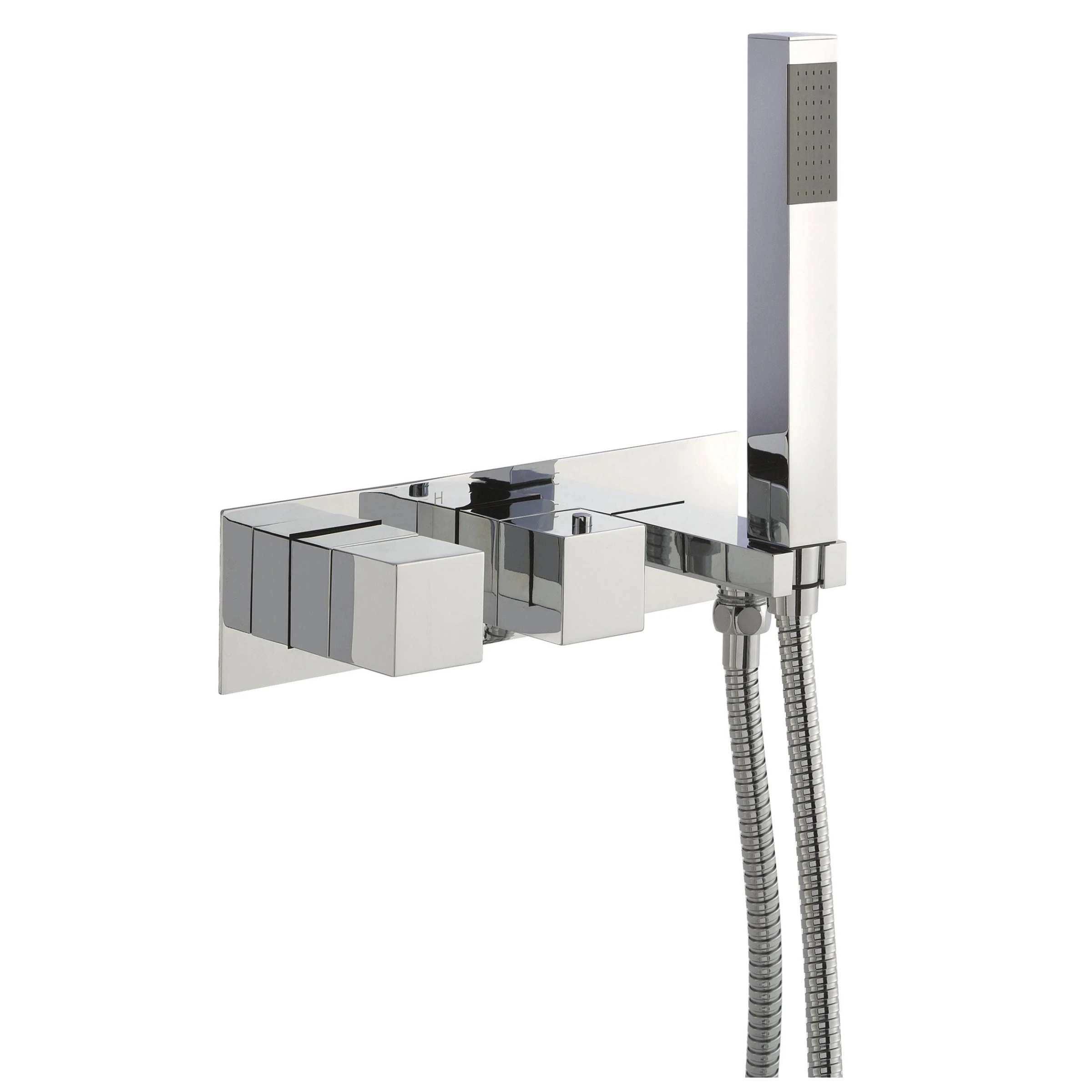 Just Taps Athena Thermostatic Concealed 2 Outlet Valve With Handset Chrome