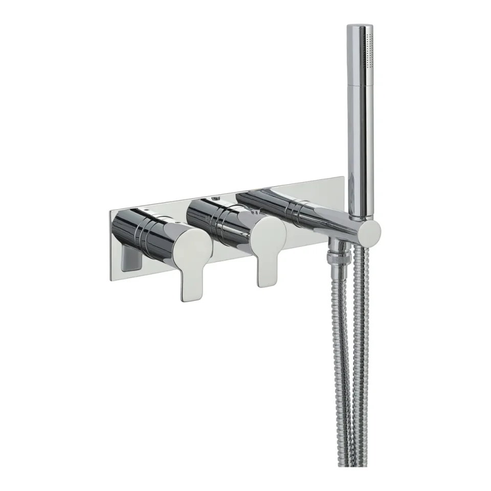 Just Taps Amore Thermostatic Concealed Shower Valve 2 Outlets Wth Handset Chrome detail view - Image 2