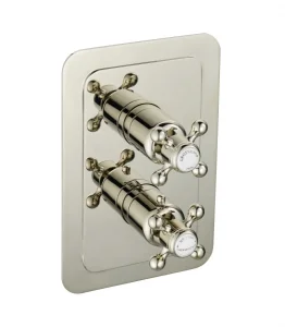 Just Taps Am Grosvenor Cross Thermo Concealed 1 Outlet Shower Valve Nickel
