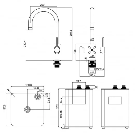 Just Taps 4 In 1 Boiling Tap detail view - Image 2