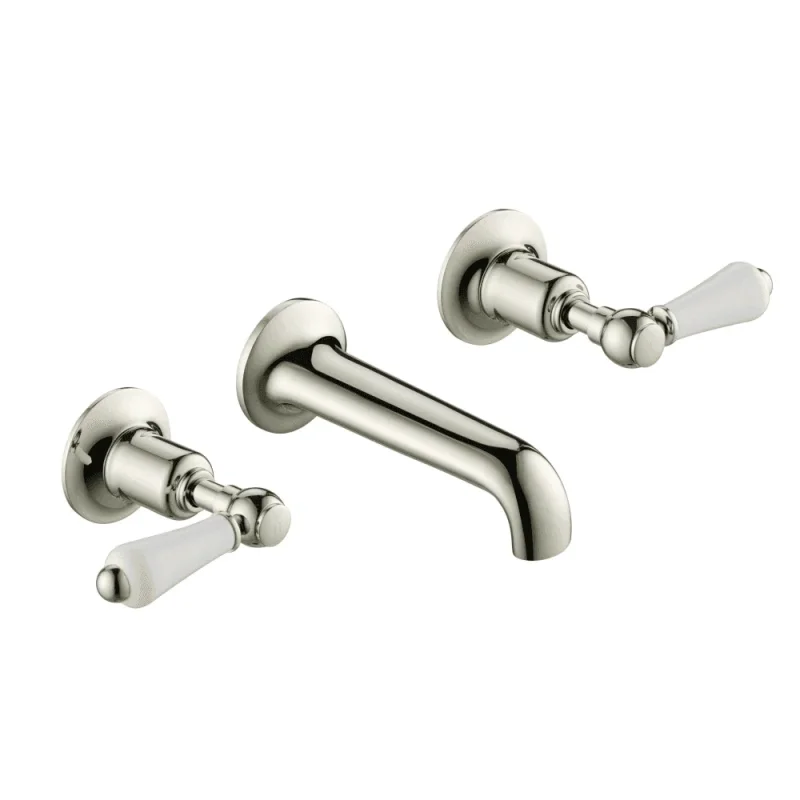 Just Taps Grosvenor Lever 3 Hole Wall Mounted Basin Mixer Nickel product image - Image 3