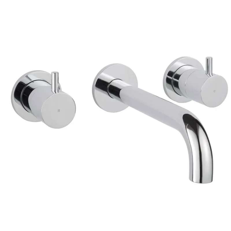 Just Taps Florence 3 Hole Wall Mounted Basin Mixer Chrome product image - Image 3
