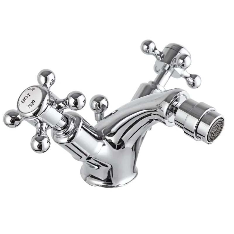 Just Taps Grosvenor Cross Bidet Mixer With Pop Up Waste Chrome product image - Image 2