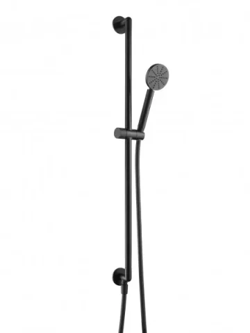 Just Taps Evo Slide Rail With Round Shower Handle And Hose Matt Black product image - Image 2