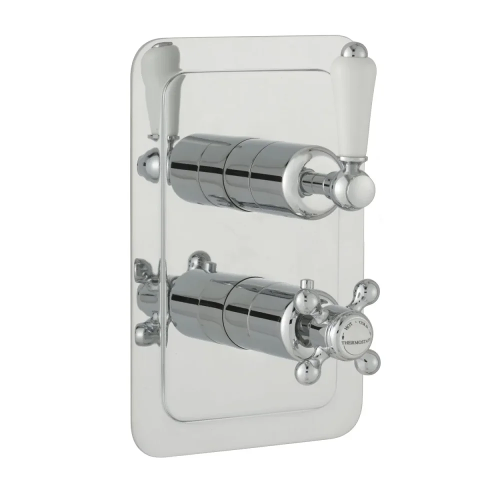 Just Taps Grosvenor Lever Concealed Thermostatic 1 Outlet Valve Vertical Chrome product image - Image 2