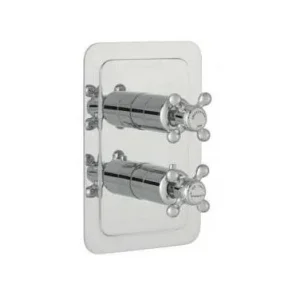 Just Taps Grosvenor Cross Concealed Thermostatic 2 Outlet Valve Chrome product image - Image 2