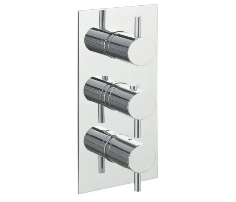 Just Taps Florence Thermostatic Concealed 2 Outlet  Vertical Designer Handle Chrome product image - Image 2
