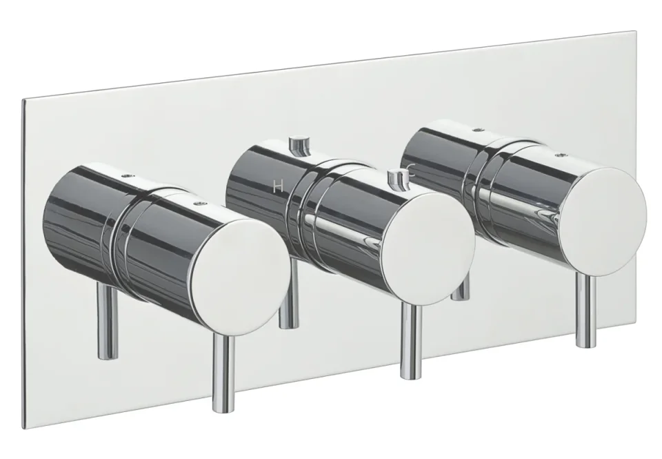Just Taps Florence Thermostatic Concealed 2 Outlet  Horizontal Designer Handle Chrome product image - Image 2