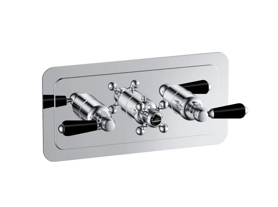 Just Taps Grosvenor Lever -Therm 2 Outlet Valve Horizontal Matt Black product image - Image 2