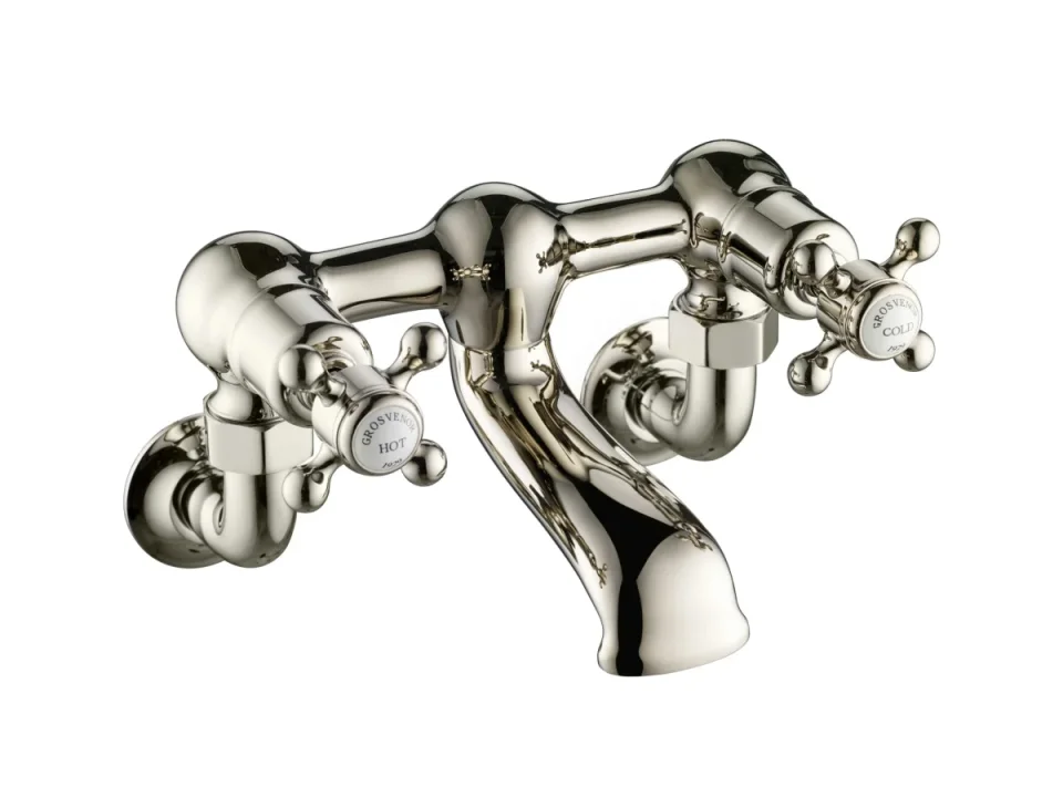 Just Taps Grosvenor Cross Wall Mounted Bath Filler Nickel product image - Image 2