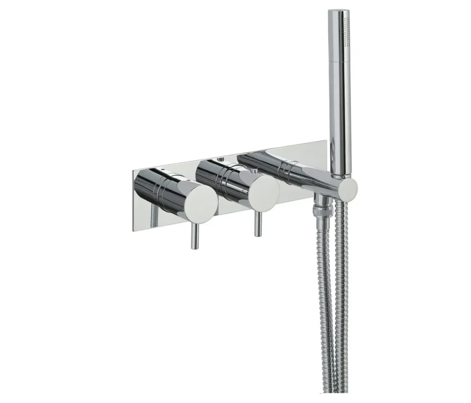 Just Taps Florence Thermostatic Concealed 2 Outlet With Attached Handset Chrome product image - Image 3
