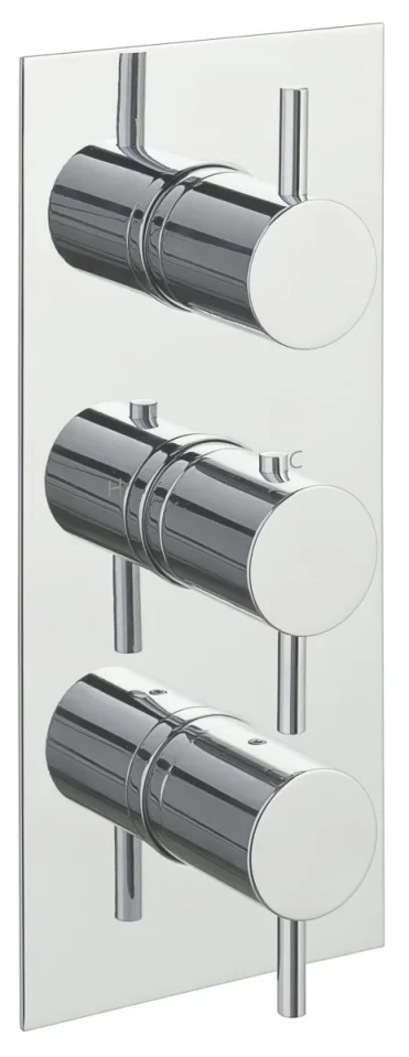 Just Taps Florence Thermostatic Concealed 3 Outlet  Vertical Designer Handle Chrome product image - Image 3