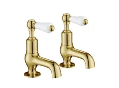 Just Taps Grosvenor Lever Cloakroom Basin Taps Light Gold product image - Image 2