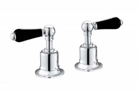 Just Taps Grosvenor Lever Panel Valves Chrome with Black Handles product image - Image 2