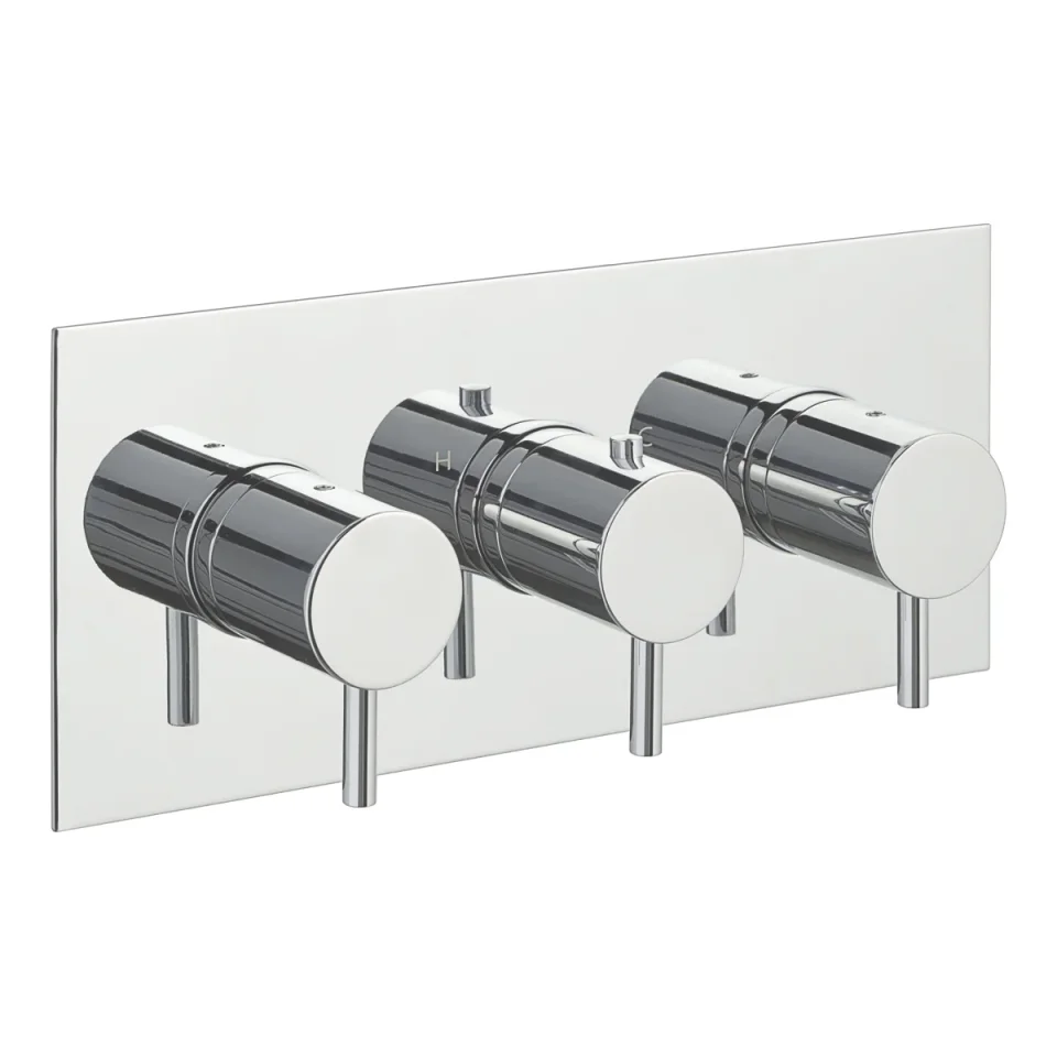 Just Taps Florence Thermostatic Concealed 3 Outlet  Horizontal Designer Handle Chrome product image - Image 3