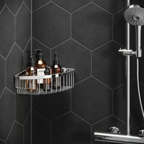 Hib Corner Shower Basket (chrome) - Traditional detail view - Image 3