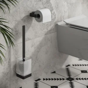 Hib Atto (black) Wall Mounted Toilet Brush And Holder