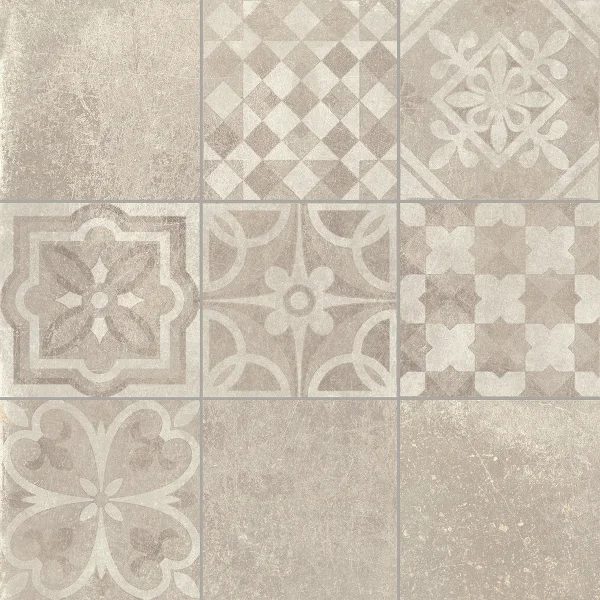 European Tiles Cemento BEIGE DECORE' 60 X 60 Rectified Matte Tile