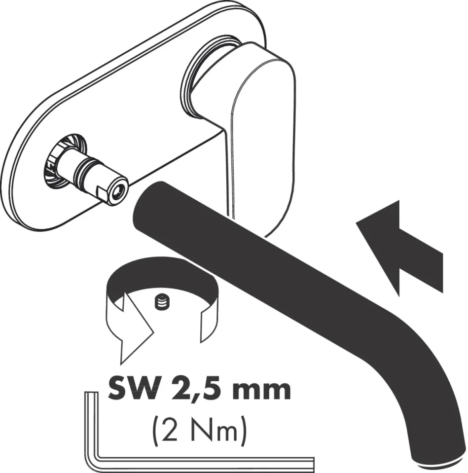 Hansgrohe Vernis Shape 2-h. Conc.basin Mix.fs Chrome detail view - Image 2